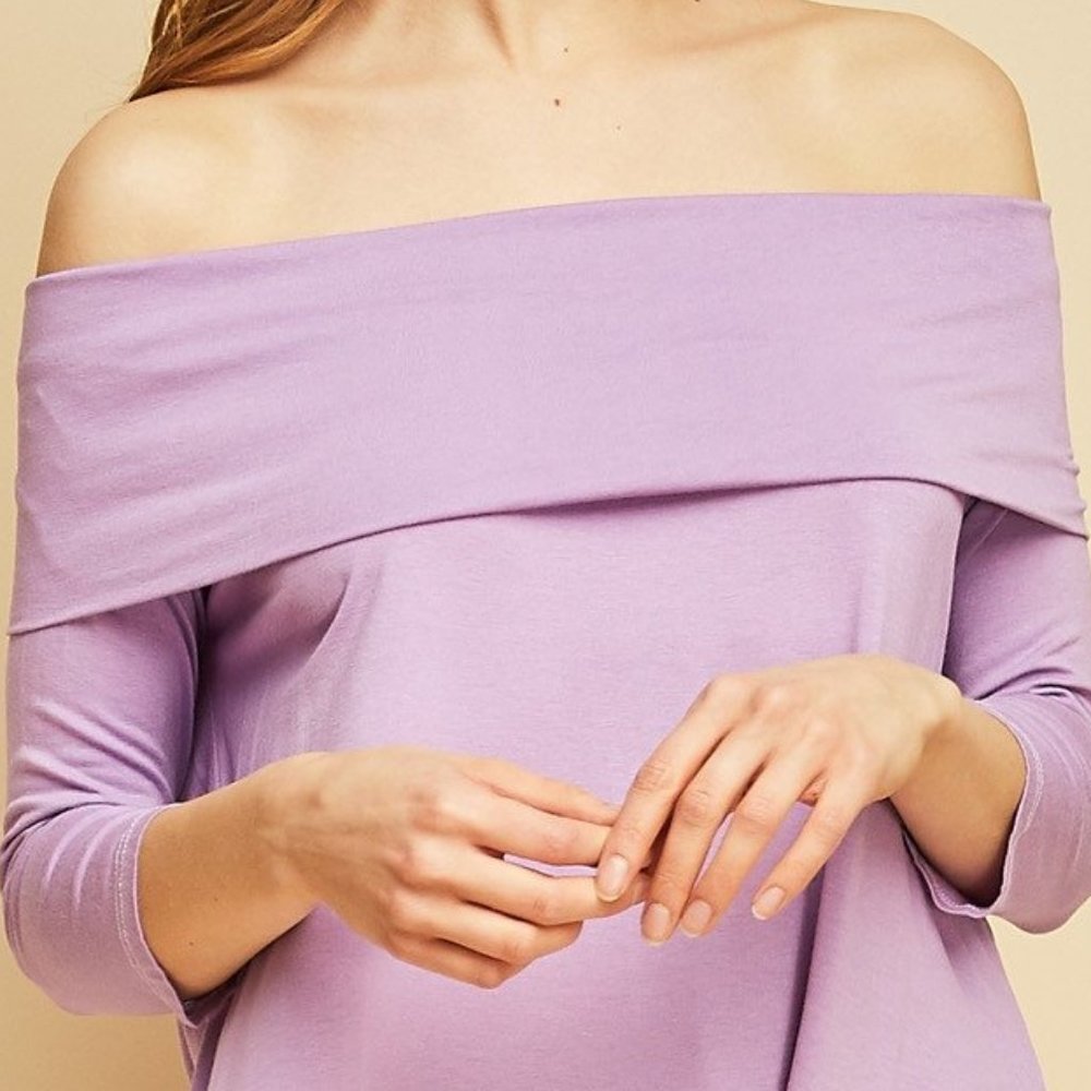 Solid Off Shoulder Top - Picture 2 of 8